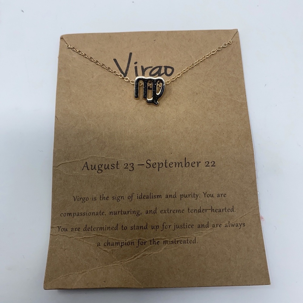 Virgo Gold Tone Zodiac Birthday Pendant Necklace NWT